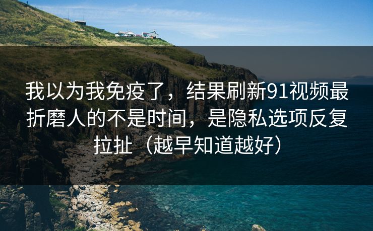 我以为我免疫了，结果刷新91视频最折磨人的不是时间，是隐私选项反复拉扯（越早知道越好）